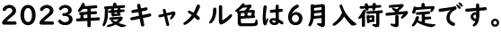 2023年度キャメル色は6月入荷予定です。